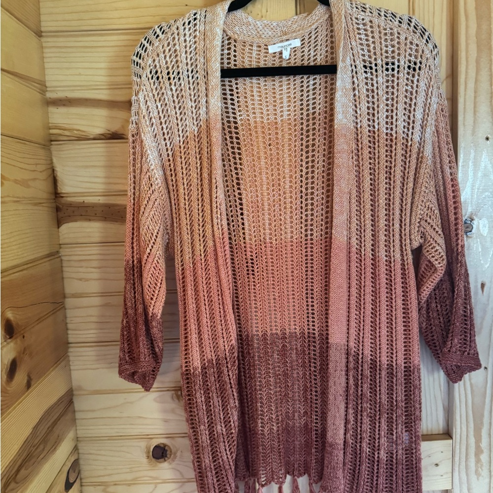 Maurices Brown and Tan Cardigan Sweater Open Front